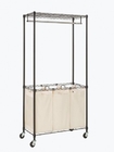 Rolling Garment Home Wire Shelving , Wire Laundry Shelf With Changeable Fabric Baskets