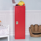 Kids Metal Locker Single Tier With Hanging Rod Knock Down Structure