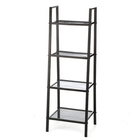 Four Layers Home Wire Shelving For Collection  , Black Or White Metal Iron Boltless Shelving