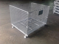 Foldable 4 Layers Wire Guage 6.0mm Wire Mesh Container Zinc Plated