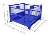 Durable Collapsible Wire Container Transport Packaging Metal Pallet Cage Four Wire Mesh