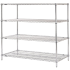 Stable Leveling Feet  Commercial Wire Shelving  /  Matal Silver Rack In Shopping Mall