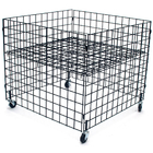Adjustable Supermarket Display Wire Dump Bins With 4 Adjustable Drawers & Wheels For Easier Mobility