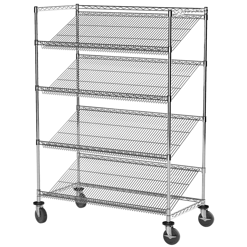 H72'' Industrial Wire Rack Shelving , 800lbs Nsf Stainless Steel Shelves On Wheels