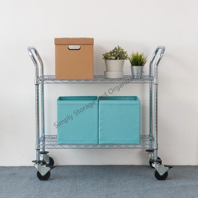 Easy Moving Chrome Wire Shelving With Carts NSF & SGS Approval For