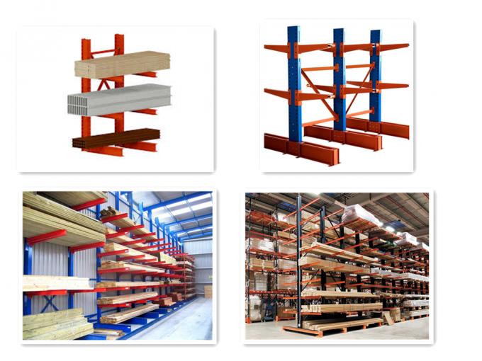Heavy Duty Warehouse Racking Systems Two Side Light Cantilever Pallet Racks