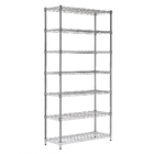 7 Tiers Industrial Chrome Plated Stackable Wire Shelving Units , 14 Inch Deep Wire Shelving