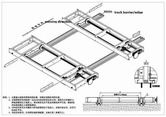 Custom Made High Density Storage System , Sliding Wire Shelving With Floor Track