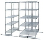 High Density Compact Floor Track Double Deep Sliding Wire Storage Racks Solutions