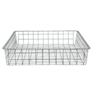 3 Tiers 350mm Depth Wire Grid Basket Movable Shelving , Metal Basket Storage Unit