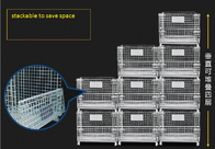 Industrial 1500kg Loading Stackable Space Saving Collapsible Wire Cage Container
