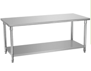 SS304 Anti Rust Heavy Duty Catering Work Table With Sold Shelf , Metal Rack Storage Shelves