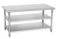 SS304 Anti Rust Heavy Duty Catering Work Table With Sold Shelf , Metal Rack Storage Shelves