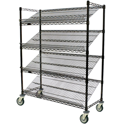 Lab Use Air and Light Circulates Custom Cut Chrome Wire Storage Shelves 4 Tier