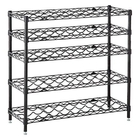 Black Coated Wine Commercial Wire Shelving Rack ,  5 Shelf Wire Storage Unit