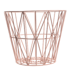 Multifunctional Garage Wire Grid Baskets , Brass Large Coloured Wire Baskets Light Weight