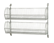 Stackable Wire Grid Baskets , Chrome Plate Wall Mount Wire Mesh Basket