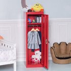 Kids Metal Locker Single Tier With Hanging Rod Knock Down Structure