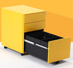 Fire Safe 3 Drawer Movable Under Desk Metal Filing Cabinet on Wheels