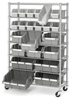 Bin Storage Commercial Wire Shelving System 10 Shelves With 5 Inch Caster