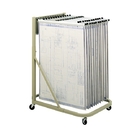 Hanging Plan Drawing Rolling Steel Shelves Cart For 1,200 Drawings Capacity