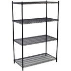 Refrigeration 18" * 72" 4 Tier Balck Wire Shelving Unit / Cold Storage Racking System