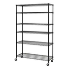 24 Deep Modular Wire Shelving Rack With Wheels , Chrome Wire Storage Shelves