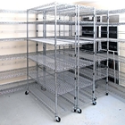 6 Tier 72" Long Healthcare Storage Industrial Wire Shelving Adjustable Chrome Plated