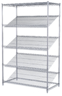 Unique Chrome Plated Steel Slanted Wire Shelving For Food Display