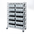 7 Tier Commercial Chrome Steel Wire Shelving Kitchen Storage Grey Bin Rack
