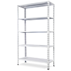 5 Tiers Wide Span Shelving , Family Household Angle Steel Boltless Rack In Beige Color