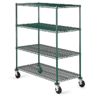Green Epoxy Metal Commercial Mobile Wire Shelving In Plant Growing Environment