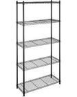 Black Commercial Wire Shelving Unit Height Adjustable With Wheels For Food