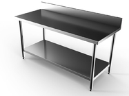 Environmental Commercial Stainless Steel Table With Splashback For Canteen