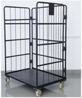 Black Electro Galvanized Wire Utility Cart For Factory Auto Parts