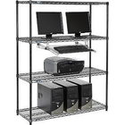 Black Office Storage Display Rack Freestanding Organizer Metal Shelving 36"W X 14"D