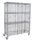 Galvanized Metro Wire Security Carts Lockable, Material Store Nestable Roll Cage