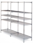 Chrome Industrial Wire Shelving  , 5 Tiers ESD Rack PCB Wire Mesh Shelving System For Electronics Industry