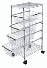 Kitchen Home Convenient Storage Cart Pull out Shelf Wire Shelving