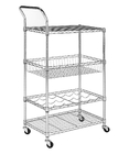 4 Tier New Type Home Kitchen Wire Rolling Cart 14"D X 24"W X 48"H