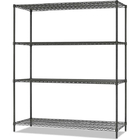 Durable Home Wire Shelving  , Classic 4 Tier Black Epoxy Steel Wire Rack
