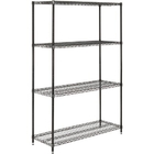 Living Room Wire Storage Shelves 4 Layers Black Epoxy Finish Rust Proof