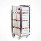 Supermarket Steel Milk Roll Cage Container Four Layers With Movable Shelf