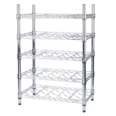 Carton Steel 5 Shelf Wire Wine Rack With 34”Posts Adjustable  ODM