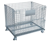 Medium Duty 600lbs Collapsible Wire Container With Half Drop Gate Cold Galvanized Surface