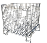 Galvanized Collapsible Wire Container / Wire Mesh Palle Cage For Warehouse