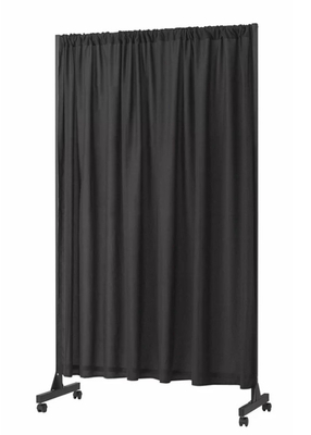 Black / White Color Freestand Mobile Room Divider With Curtain For Medical