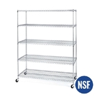 Chrome Commercial Wire Shelving With Casters Heavy Duty NSF Certificate