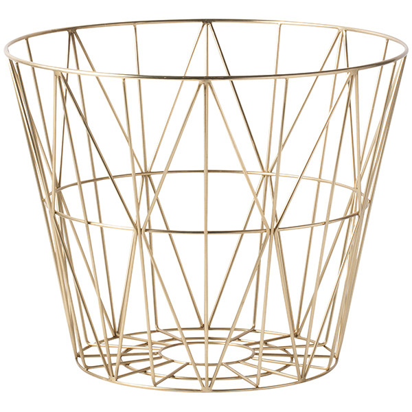 Multifunctional Garage Wire Grid Baskets , Brass Large Coloured Wire Baskets Light Weight