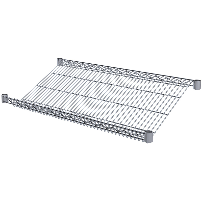 14" X 24" Chrome Plated Slanted Wire Shelving 300 LB. loading Weight , Angled Shelving Unit